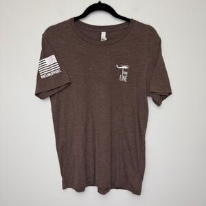 Nine Line Apparel Mens Helicopter American Flag Graphic T Shirt Brown Medium